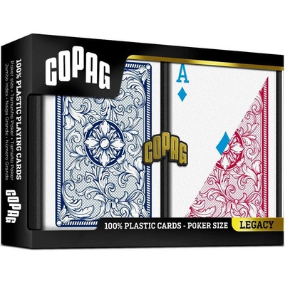 Copag 1546 Legacy Regular index, 100% plastové, modro-červený Duo pack – Zboží Dáma