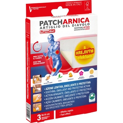 Pharmadoct STOPDOL Patch Arnica Náplasti proti bolesti s hrejivým efektom 9 × 14 cm 3 ks