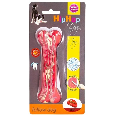 Hip Hop Antibakteriální dentální kost s vůní hovězího steaku HipHop přírodní guma 13,5 cm