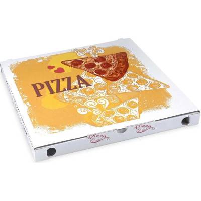 Wimex 71934 - krabice na pizzu C4 s potiskem 34,5 × 34,5 × 3 cm, bílá - 100 ks