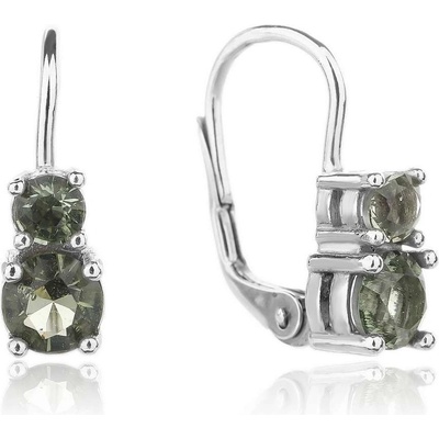Jan Kos jewellery stříbrné náušnice s vltavínem 32107794