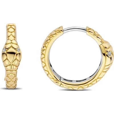 Ti Sento strieborné náušnice kruhy s hadom 7993SY