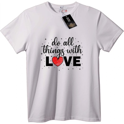 NOONEBRAND Тениска Прави всичко с любовно сърце - 2XL, Black