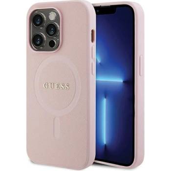 GUESS Кейс Guess GUHMP13XPSAHMCP за iPhone 13 Pro Max, розов, Saffiano MagSafe (KXG0073499)