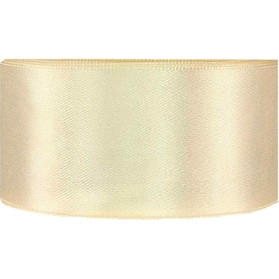 Saténová stuha oboustranná 25m x 38mm porcelánová