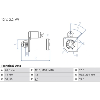 Startér BOSCH 0 986 027 170 (0986027170)