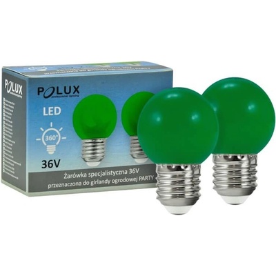 2x náhradní LED žárovka do světelného řetězu KANATA E27 G45 0,5W zelené světlo Plx KANATA 308771