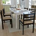 vidaXL Трапезни столове, 6 бр, кафяви, масивно дърво и кадифе (272091)