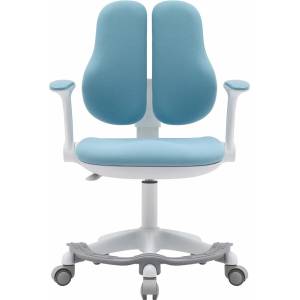 RFG Детски стол RFG Ergo Cute White, до 100кг, дамаска, полипропиленова база, коригиране на височината, син (609LD2/WHITE/BLUE TV)