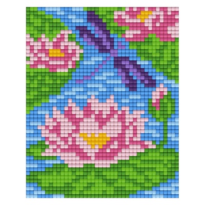 Bright Toys Мозайка с пиксели Bright Toys, 40x50 пиксела - Водно конче и лилии (BT50010-Dragonfly)