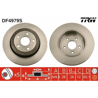 TRW Brzdový kotúč DF4979S sada 2 ks