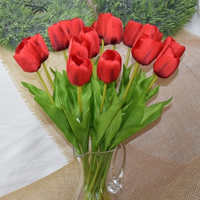 Umělá kytice tulipán Varianta: 2 žlutá, Balení: 1 svaz.