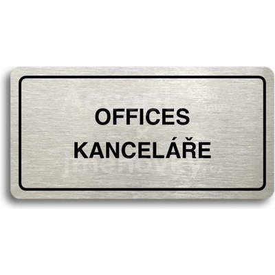 ACCEPT Piktogram OFFICES - KANCELÁŘE - stříbrná tabulka - černý tisk