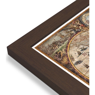 RayWorld Svět - nástěnná mapa Ray World Vintage 140 x 100 cm Varianta: mapa v dřevěném rámu, Provedení: Pegi skořice