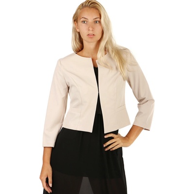 Glara sako s tříčtvrtečními rukávy i pro plnoštíhlé krémová – Zbozi.Blesk.cz