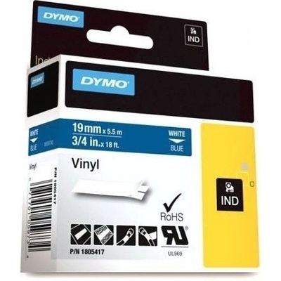 Dymo 1805417, 19mm x 5,5m, biela tlač/modrý podklad, originálna páska