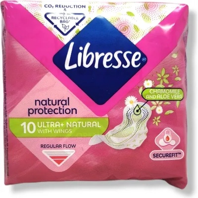 Libresse дамски превръзки, Ultra+Natural, Лайка и Алое вера, 10 броя