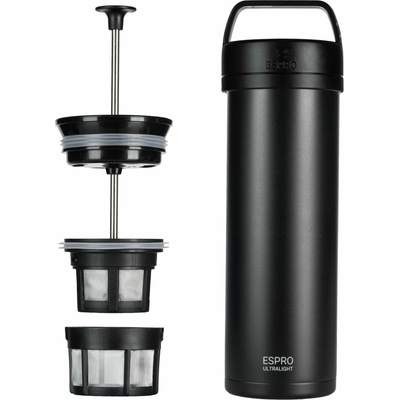 Espro French press kávovar ULTRALIGHT PRESS P0 470 ml, čierna, nerezová oceľ
