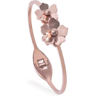 Bangles chirurgická ocel květy rose gold 981