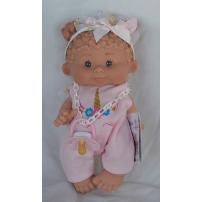 Marina & Pau Nenote holčička s "kudrnatými vlásky" převlečená za jednorožce Nenotes 26 cm Magic Edition