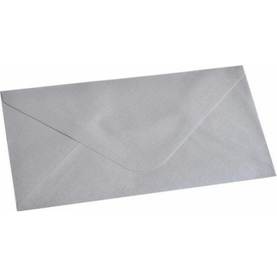 Obálka DL 11,2x21,9 cm metaická s ražbou stříbrná