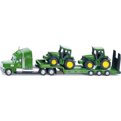 SIKU Farmer Tahač s podvalníkem a traktory John Deere 1:87