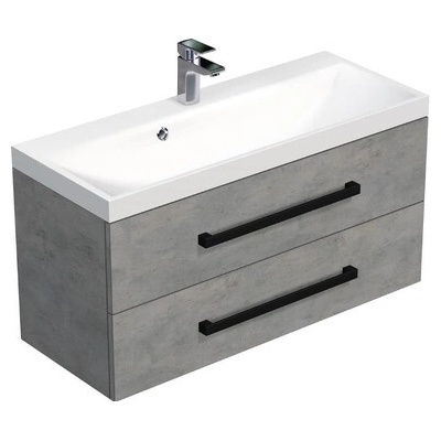 SAT Skříňka s umyvadlem Cube Way beton mat CUBE2C100ZBE