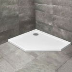Radaway Петоъгълно душ корито Radaway Doros PT E 100x90 см бяло акрилно ляво (SDRPT1090-01L)