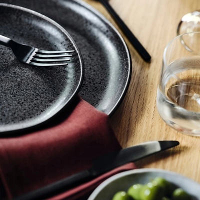 Ikea Sada nerezových příborů Stockholm černé 24 ks