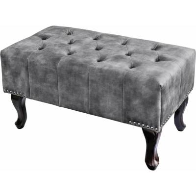 LuxD Dizajnová taburetka Chesterfield sivý zamat