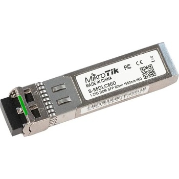 MikroTik SFP модул MikroTik S-55DLC80D с двоен LC конектор (S-55DLC80D)