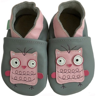 Hopi Hop kožené capáčky barefoot Sovinka na šedé