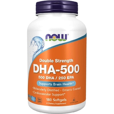 NOW NOW DHA-500, 500 DHA / 250 EPA, 180 Softgels