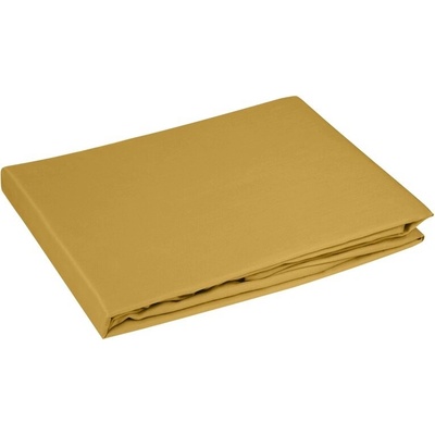Takoy Prostěradlo bez gumy z bavlněného saténu barva hořčicové 125 g/m2 DINA Diva Line-HF-376064 180x210 180x210