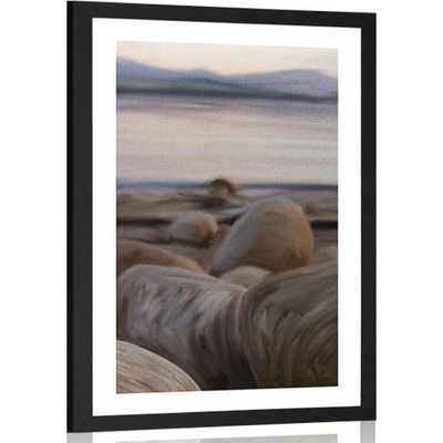 Plakát s paspartou na břehu řeky - 20x30 no frame