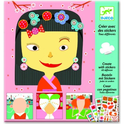DJECO Образователна игра със стикери Djeco - Напревете си забавна физиономия (DJ08934)