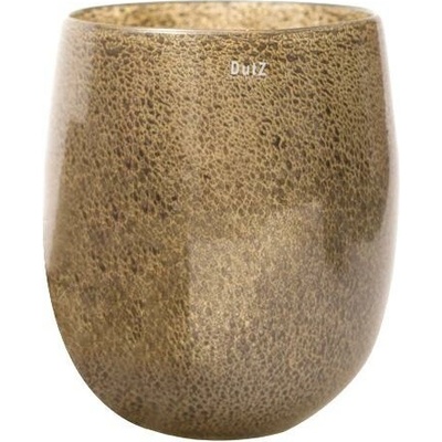 Skleněná váza DutZ Barrel, výška 32 cm, průměr 27 cm, barva stříbřitě hnědá