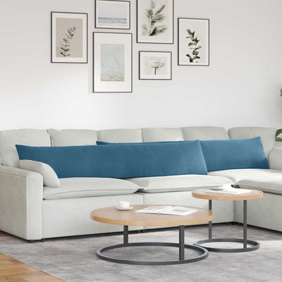vidaXL Диван възглавници 2 pcs Синьо 200 x 40 см Кордюрова тъкан (42013884)