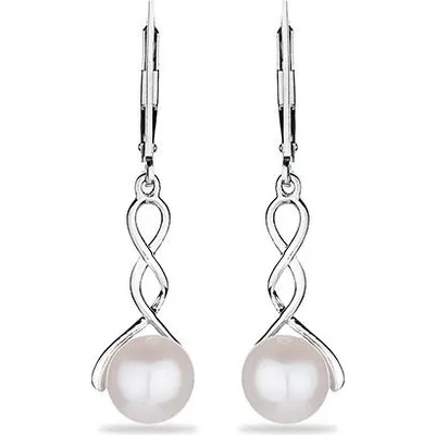 Swan Сребърни обици с естествена перла RT376EW Swan