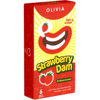 Olivia Dams Olivia Dams: Strawberry - Red latex drapes for oral sex (6 pcs)