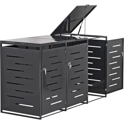 DEMA Box na tri odpadkové nádoby 204 x 81 x 116 cm antracit