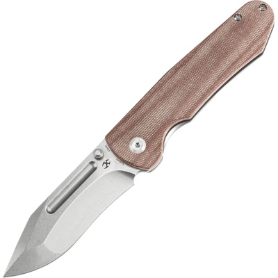 Kansept Superhawk Stonewashed CPM S35VN 0,157" / 4,0 mm Titan & Hnědá Micarta