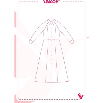 Takoy Elektronický PDF střih dámské košilové šaty Dayana -40-46 – Hledejceny.cz