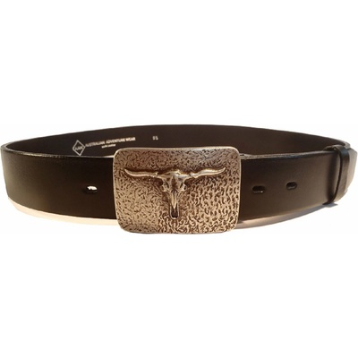 BELT RILEY kožený černý opasek AAW černá
