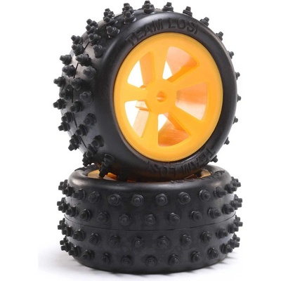 Losi kolo zadní s pneu 4 Row oranžové 2 : Mini JRX2