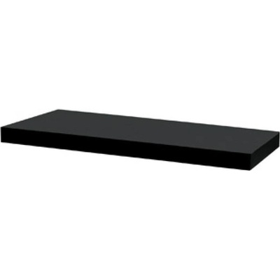 Autronic Polička nástěnná 80 cm, MDF, barva černý vysoký lesk P-005 BK