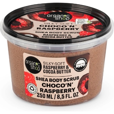 Organic Shop Choco'n' Raspberry Silky-Soft Shea Body Scrub 250 ml