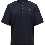 Peak Performance Мъжка фланелка с къс ръкав за колоездене Peak Performance Trail Snap Henley S/S Cycling jersey - Black (056-3871-0112)