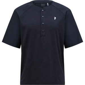 Peak Performance Мъжка фланелка с къс ръкав за колоездене Peak Performance Trail Snap Henley S/S Cycling jersey - Black (056-3871-0112)