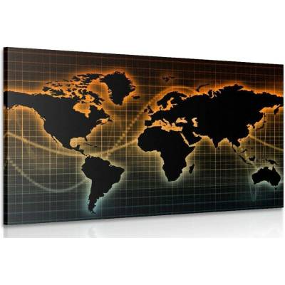 Obraz mapa s originálním pozadím - 90x60